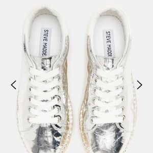 Steve Madden Women's Metallic Silver Sneakers